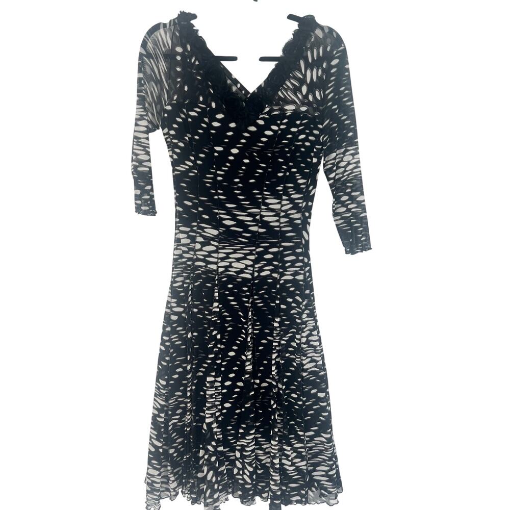 Vintage Elana Kattan Black & White Dress Size M